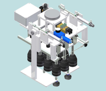 Robotergreifer greift Flaschen und Flakon mechanisch