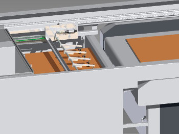 Tischzufhrung zum automatischen Laden von Blttern auf Plotter