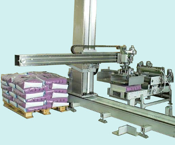 Robot cartesiano de columna sobre carril para paletizado