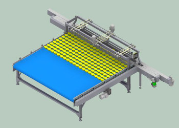 Mesa de acumulacin bidireccional, para productos acumulados ordenados en filas