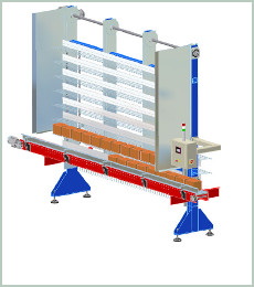 Accumulation verticale pour caisses et barquettes